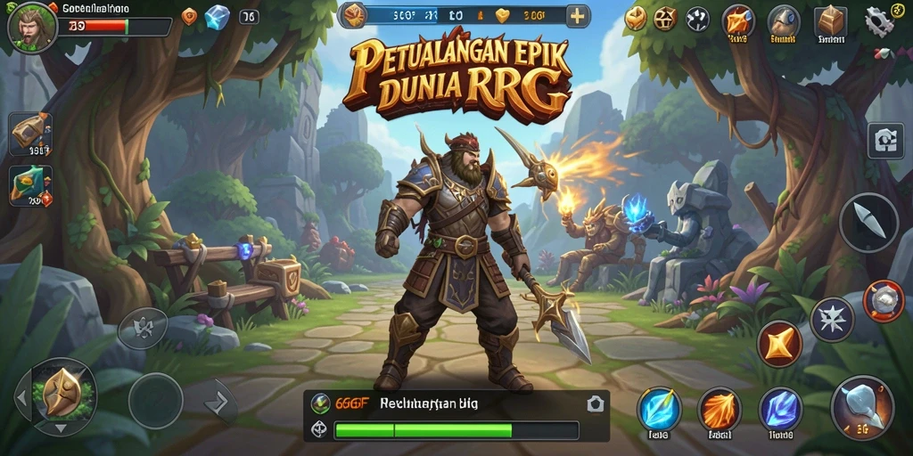 Gameplay RPG 666F dengan pertarungan strategis yang seru.