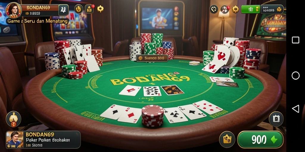 Screenshot BONDAN69 menunjukkan pemain poker yang serius dalam permainan.