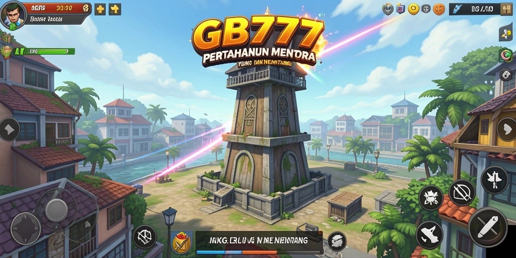 Tampilan gameplay menara pertahanan yang menarik dan menantang di GB777.