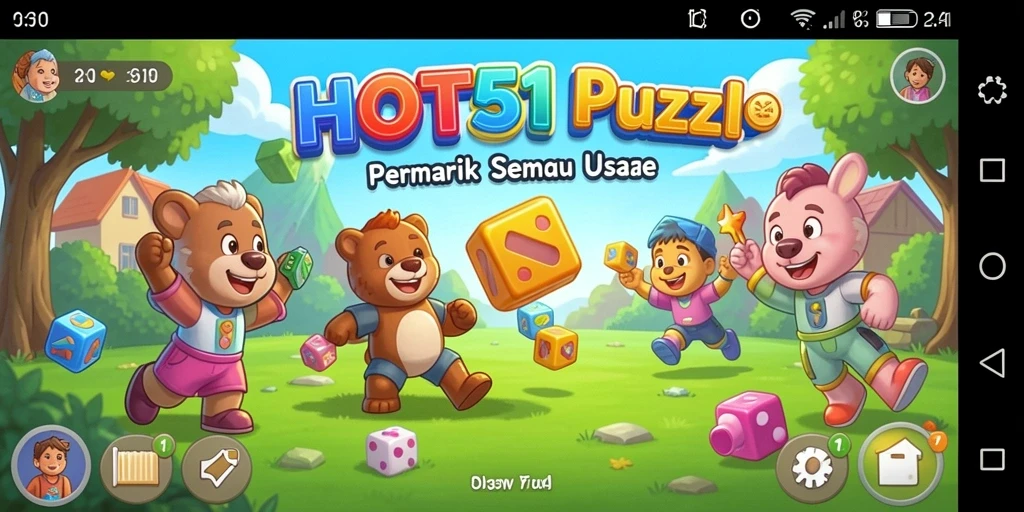 Screenshot gameplay HOT51 menampilkan puzzle yang menantang dan menarik.
