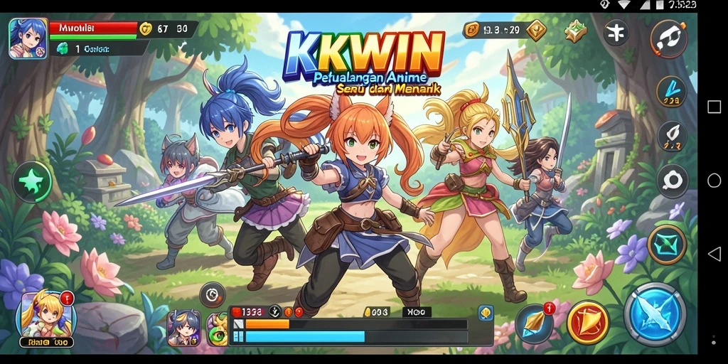 Tampilan gameplay seru di KKWIN dengan karakter Anime favorit.