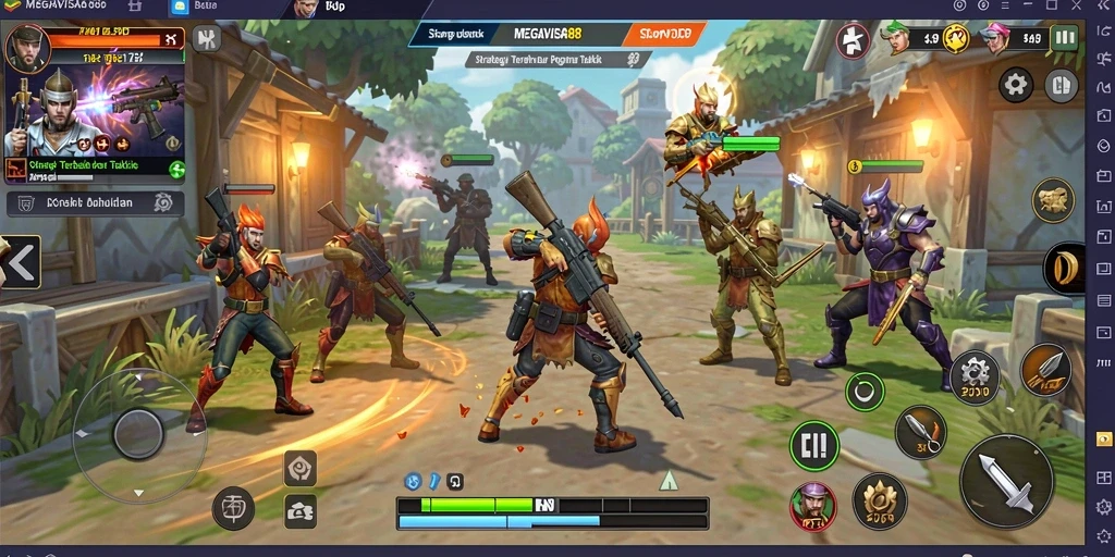 Tampilan mendebarkan dari gameplay taktis MEGAVISA88.