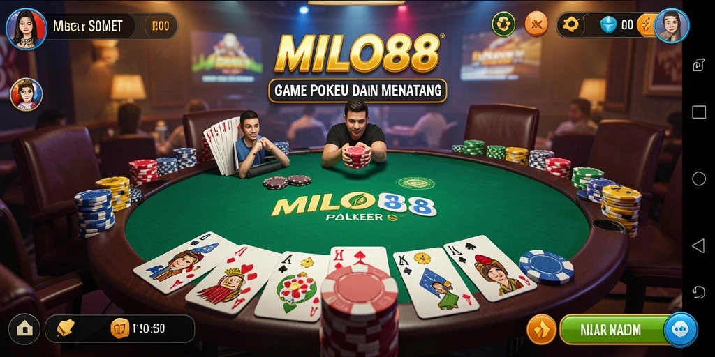 Tampilan gameplay Poker yang menarik di MILO88.