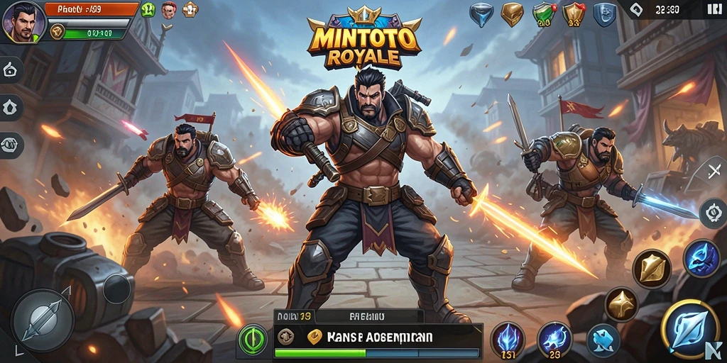 Screenshot gameplay MINTOTO menampilkan aksi pertempuran yang mendebarkan.