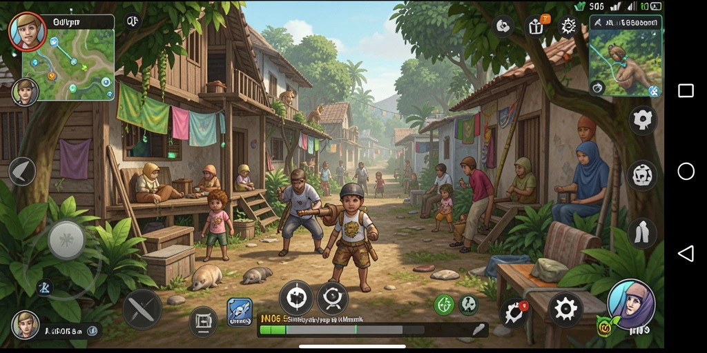 Tangkapan layar gameplay N06 yang menggambarkan simulasi interaksi sosial.