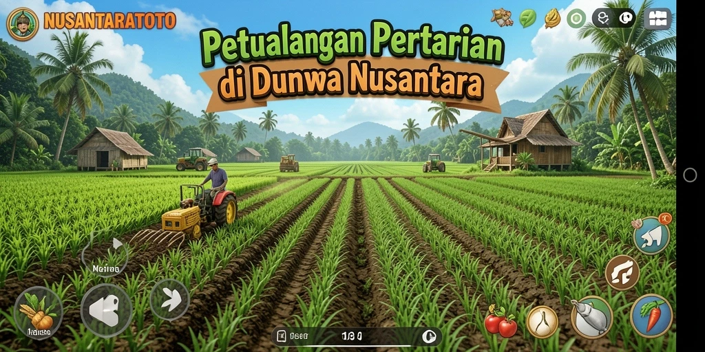 Screenshot gameplay NUSANTARATOTO menampilkan pemandangan pertanian yang indah.