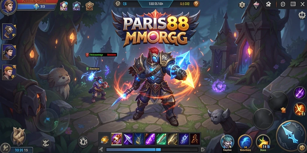 Screenshot gameplay PARIS88 yang menampilkan pertarungan seru dalam dunia MMORPG.