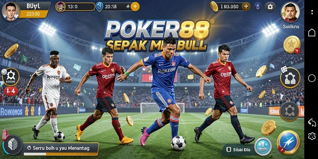 Gameplay seru POKER88 menampilkan aksi di lapangan sepak bola.