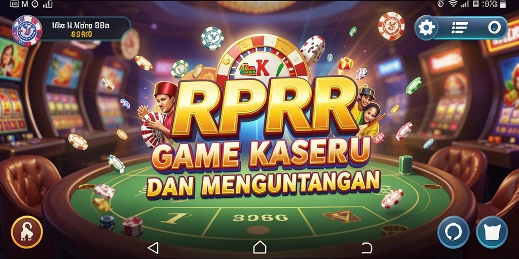 Tampilan gameplay RPRR dengan berbagai permainan Kasino yang menarik.