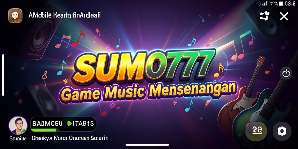 Tampilan gameplay SUMO777 dengan berbagai tantangan musik.