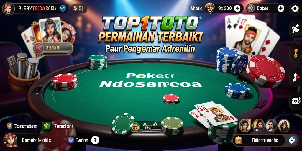 Screenshot utama menampilkan gameplay intens dari TOP1TOTO poker.