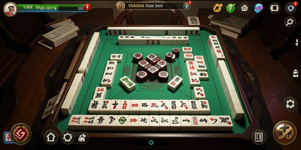 Gameplay seru Mahjong dengan ubin berwarna-warni.